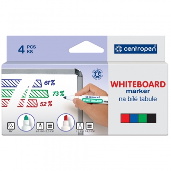 Комплект маркеров для досок 4 цвета в картонной упаковке Centropen Board 8559/4/CB
