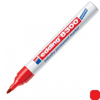 Маркер Industry Permanent marker, 1-3 мм, конусний письмовий вузол Edding e-8300/02 червоний