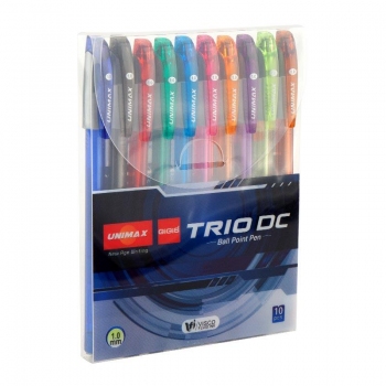 Комплект кольорових масляних ручок 10 кольорів Trio DC-3 1,0 мм Unimax UX-108-20