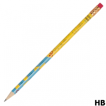 Олівець графітний твердом`який HB з ластиком, геометричні формули Koh-i-noor 1231/6