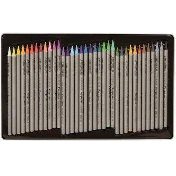 Олівці кольорові без покриття деревиною акварельні 36 кольорів в металевій упаковці Progresso, Koh-i-noor 8785