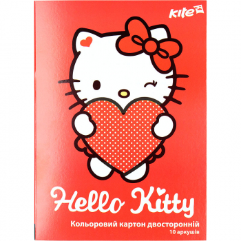 Картон цветной двусторонний А4 10 листов, 10 цветов Hello Kitty Kite HK17-255 Картон цветной двусторонний А4 10 листов, 10 цветов Hello Kitty Kite HK17-255