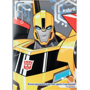 Картон цветной двусторонний А4 10 листов, 10 цветов Transformers Kite TF17-255 Картон цветной двусторонний А4 10 листов, 10 цветов Transformers Kite TF17-255