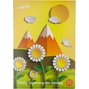 Комплект кольорового одностороннього паперу и картонна A4 (7 + 7 арк.) Kite K17-1256