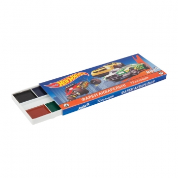 Фарби акварельні  12 кольорів в картонній упаковці Kite Hot Wheels HW17-041
