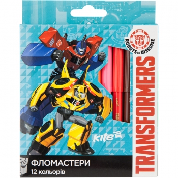 Фломастери 12 кольорів Kite Transformers TF17-047