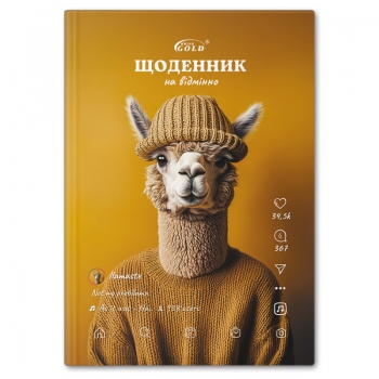 Щоденник шкільний 162 х 225 мм, тверда обкладинка Gold Brisk  /УВ-25-Т/ №72049 Хiпстер