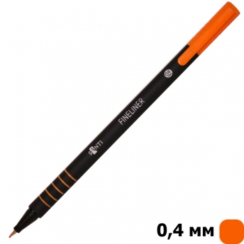 Файнлайнер SANTI  товщина лініі написання 0,4 мм помаранчевого кольору (741660)