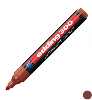 Маркер перманентний 1,5 - 3,0 мм, конусний письмовий вузол, коричневий Edding Permanent marker e-300/07