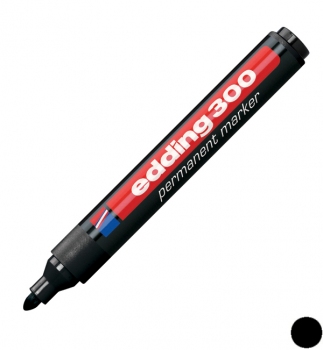 Маркер перманентний 1,5 - 3,0 мм, конусний письмовий вузол, чорний, Edding Permanent marker e-300/01