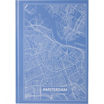 Записная книга А4, 96 листов в клетку в твердой обложке, Maps Amsterdam AXENT 8422-507-a