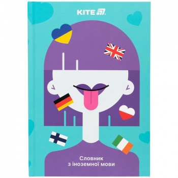 Словник для запису іноземних слів А5 в картонній обкладинці, 60 арк. Girl Kite k25-407-1 Словник для запису іноземних слів А5 в картонній обкладинці, 60 арк. Girl Kite k25-407-1