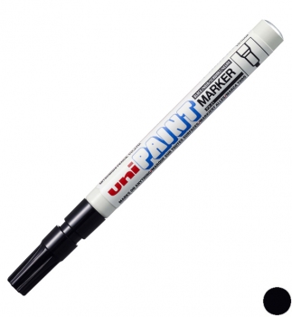 Маркер перманентний технічний 0,8 - 1,2 мм, конусний письмовий вузол, чорний,  uni Paint marker PX-21