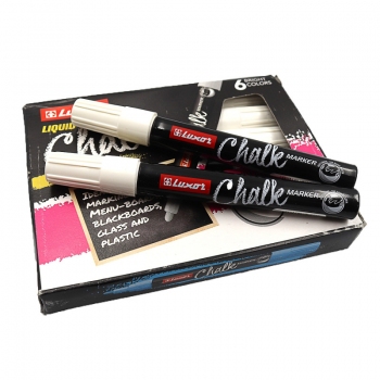 Маркер меловой белый Chalk, клуглый наконечник 5 мм Luxor 3044