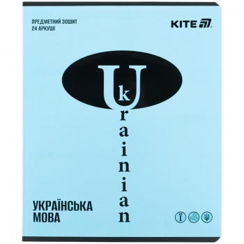 Зошит предметий 24 л., лінійка, Bright Kite k25-240-19 українська мова