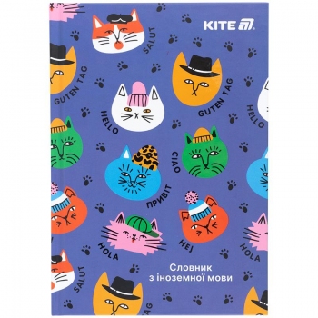 Словник для запису іноземних слів А5 в картонній обкладинці, 60 арк. Cats Kite k25-407-2 Словник для запису іноземних слів А5 в картонній обкладинці, 60 арк. Cats Kite k25-407-2
