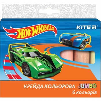 Крейда кольорова Jumbo 6 штук в упаковці Kite Hot Wheels HW17-073