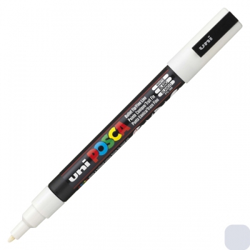 Художественный маркер-краска POSCA 0,9 -1,3 мм, конусообразный наконечник, белый, uni PC-3M.White