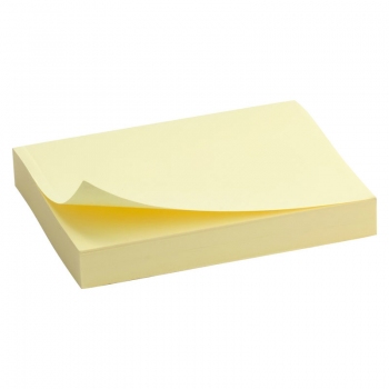 Блок паперу з клейким шаром 50x75 мм, 100 арк. Delta by Axent D3312-01 пастельний жовтий