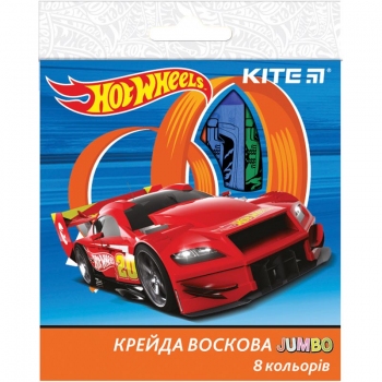 Мелки восковые Jumbo, 8 цветов в упаквке Kite Hot Wheels НW17-076
