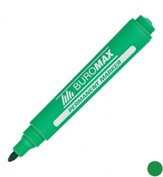Маркер перманентный 2-4 мм, конусообразный наконечник, зеленый, Вuromax BM.8700-04