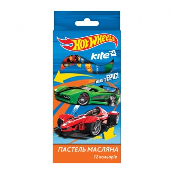 Пастель масляна 12 кольорів Kite Hot Wheels HW17-071