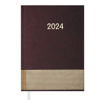 Щоденник  датований 2024 PARALLEL, А5 Buromax BM.2107-13 бордовий