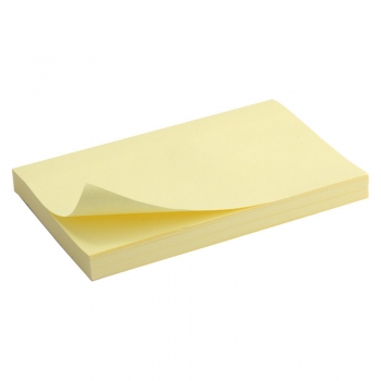 Блок бумаги с липким слоем 75x125 мм, 100 листов Delta by Axent D3316-01 пастельный желтый