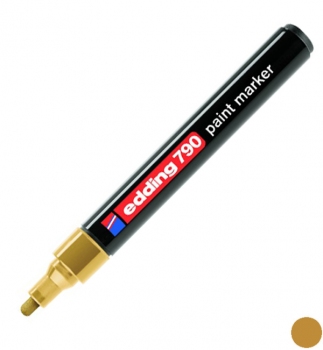Маркер лаковий 2,0 - 3,0 мм, конусний письмовий вузол, золото, Edding Paint marker e-790/12