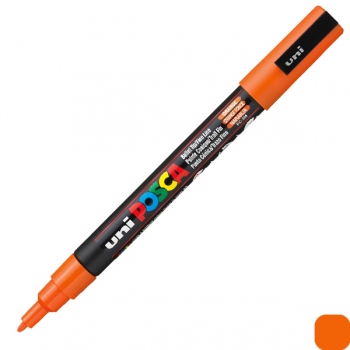 Художній маркер-фарба POSCA 0,9 -1,3 мм, конусний письмовий вузол, помаранчевий, uni PC-3M.Orange