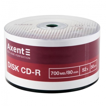 CD-R 700MB/80min 52X, 50 шт, bulk, Axent 8102-А