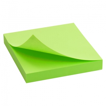 Блок бумаги с липким слоем 75x75 мм, 100 листов Delta by Axent  D3414-12 ярко-зеленый