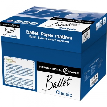 Бумага BALLET CLASSIC А4 80г/м2, 500л  цена за ящик 5 пачек