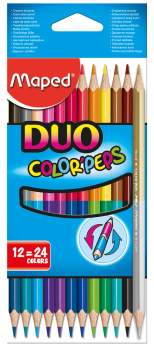 Карандаши цветные COLOR PEPS Duo двусторонние 12 шт. 24 цвета MAPED MP.829600