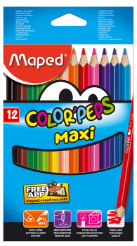 Карандаши цветные COLOR PEPS Maxi утолщенные 12 цветов MAPED МР.834010