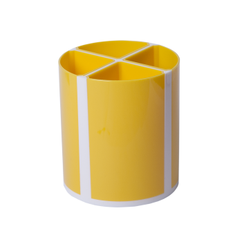 Підставка для ручок кругла 90x90x100 мм пластикова Zibi Твистер ZB.3003-08 жовта