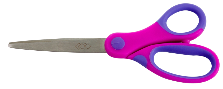 Ножницы детские с гибким резиновым кольцом и резиновыми вставками 152 мм Zibi ZB.5015-10 Розовые