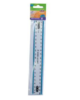 Лінійка пластикова 20 см ZIBI прозора з блакитною полосою ZB.5610-14
