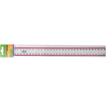 Лінійка пластикова 30 см ZIBI прозора з рожевою полосою ZB.5611-10