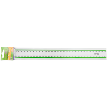 Лінійка пластикова 30 см ZIBI прозора з салатовою полосою ZB.5611-15