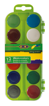Фарби акварельні  12 кольорів, салатовий футляр KIDS Line ZIBI ZB.6521-15