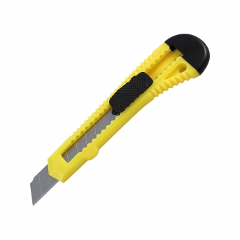 Нож канцелярский, лезвие 18 мм, механический фиксатор Delta by Axent D6522-02 желтый корпус