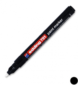 Маркер лаковий 1-2 мм, конусний письмовий вузол, чорний, Edding Paint marker e-791/01