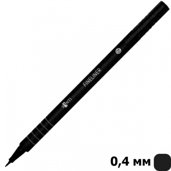 Файнлайнер SANTI  товщина лініі написання 0,4 мм чорного кольору (741660)