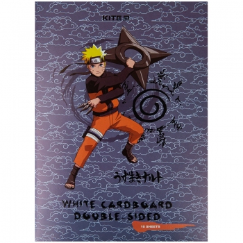 Картон білий двосторонній A4 10 арк. Naruto Kite nr23-254