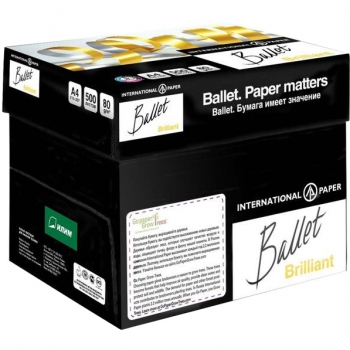 Папір BALLET BRILLIANT А4 80г/м2, 500л  ціна за ящик 5 упаковок