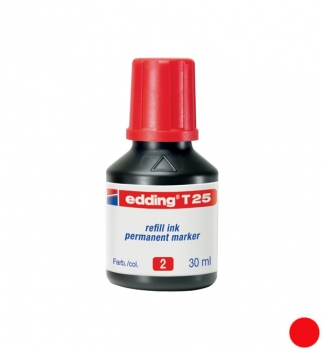 Чорнило для заправки перманентних маркерів Edding e-370, e-390, червоний Permanent e-T25/02, 30 мл