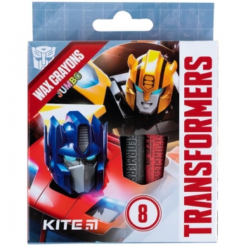 Крейда воскова Jumbo, 8 кольорів в упаковці Transformers Kite tf24-076