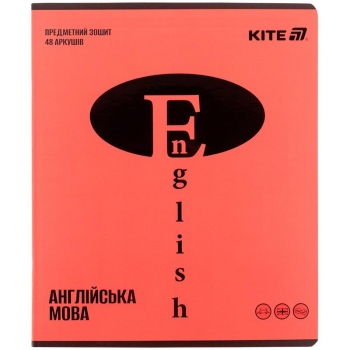 Зошит предметий 48 л., лінійка, Bright Kite k25-240-18 англійська мова