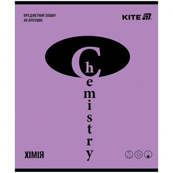 Зошит предметий 48 л., клітинка, Bright Kite k25-240-16 хімія